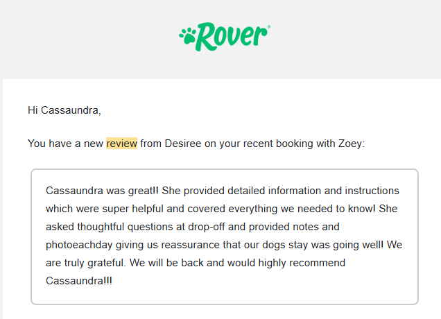 Happy repeat boarding client staying at Keller Dog Boarding in DFW area